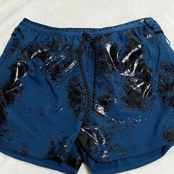 Nike Dri-FIT ADV 4 Inch Running Shorts Medium Blue Black FN3377-476